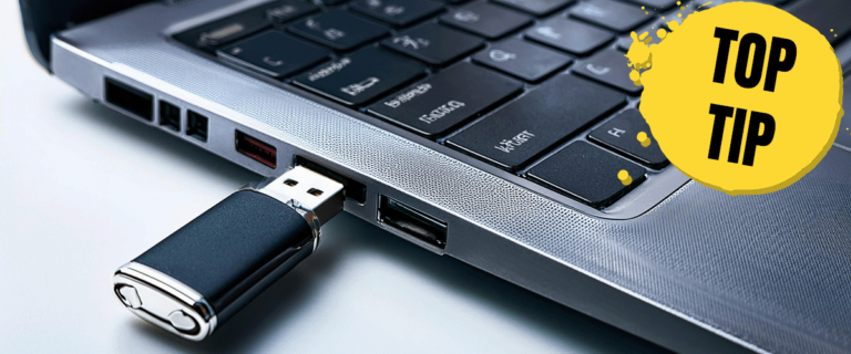 USB stick and computer - Top Tip